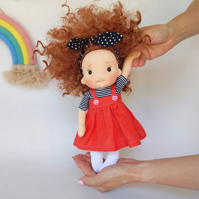 Momo little hug Waldorf doll inspiration, Organic cotton doll, baby doll and dolls for collectors, gift doll, Art&Doll image 1
