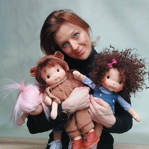 Teddy Inspiración muñeca Waldorf, Muñeca de algodón orgánico, muñeco bebé y muñecos para coleccionistas, muñeco de regalo, Arte y Muñeca, estilo muñecas waldorf imagen 7