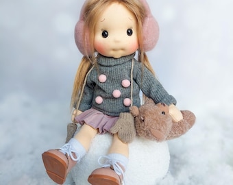Twinkle-Waldorf doll inspiration,cotton doll, baby doll, dolls for collectors, gift doll, Art and Doll, waldorf dolls style, christmas doll