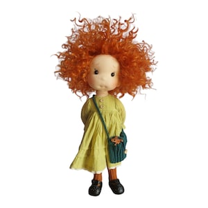 Merida Poupée mobile complète, inspiration poupée Waldorf, poupée en coton biologique, poupée pour collectionneurs, poupée cadeau, Art et poupée, Puppen textile image 6