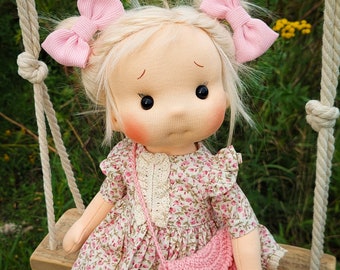 Amy - Waldorf doll inspiration, Organic cotton doll, baby doll and dolls for collectors, gift doll, Art and Doll