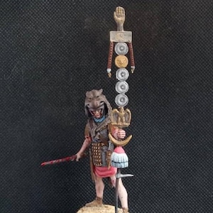 Rome. Aquiliferus Lucius Sertorius Firmus, XI Legion of Claudius. Miniatures FL 54mm 1/32 tin soldiers figure Painted&Unpainted