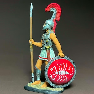 Greek Hoplite 5th BC Handmade Figurines Miniatures 54mm 1/32 tin Painted&Unpainted