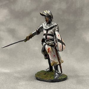 Soldiers Action Figurines European Knight Teutonic Order 54 mm Figures 1/32 Scale Tin Miniature Statuette Sculptures  Painted&Unpainted