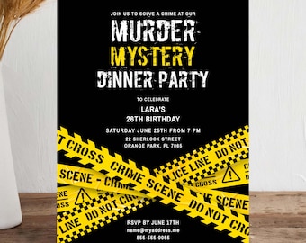 Police party Editable 5x7" Invite Card, PRINTABLE Download Template - Corjl 009