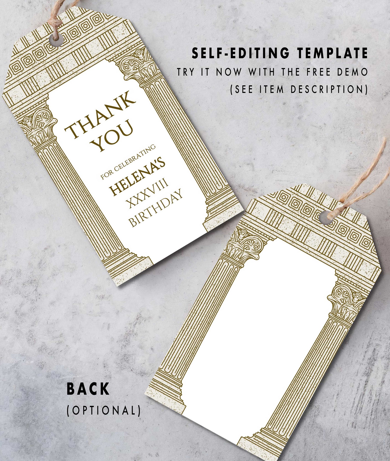 Roman Party Favor Tag: Ancient History Thank You Label (digital ...