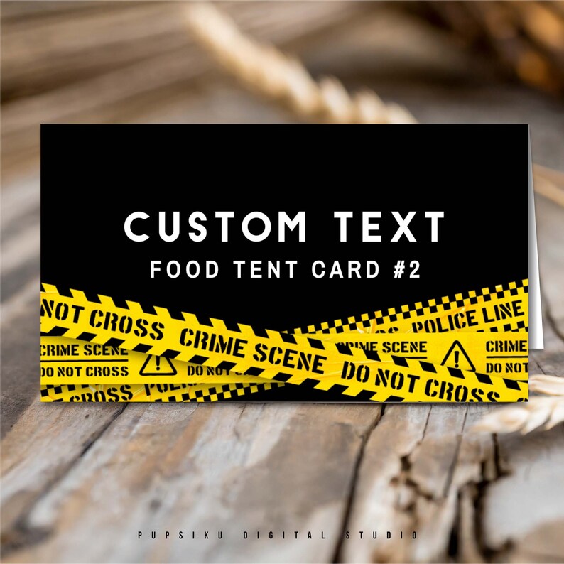 Editable Police Party Food Tent Card, 3.5x2” Murder Mystery Party ...