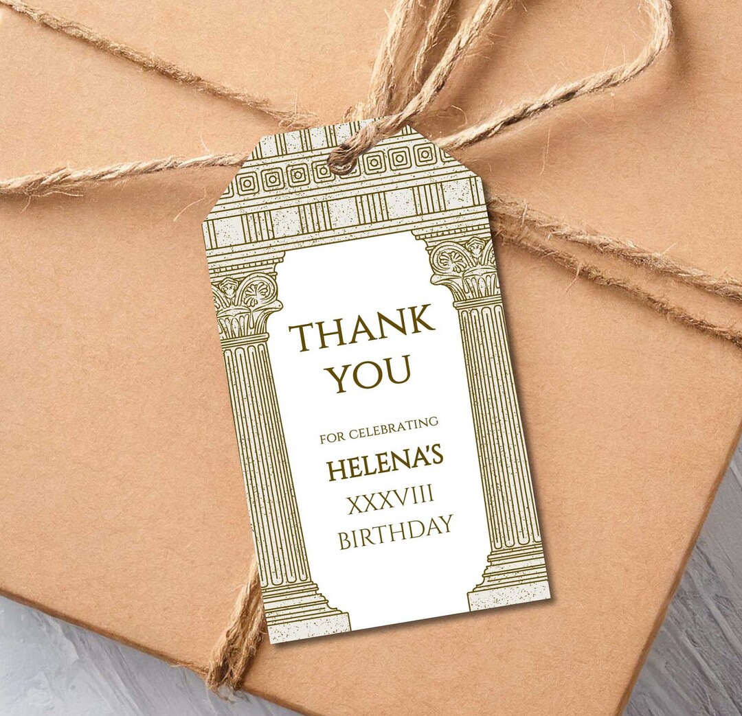 Roman Party Favor Tag: Ancient History Thank You Label (digital ...