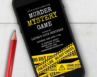 Editable Detective or Police Party Theme Invite, Digital Download Template - Corjl 009
