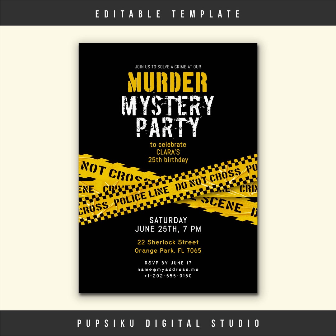 Murder Mystery Birthday Party Invitation Detective or Police - Etsy