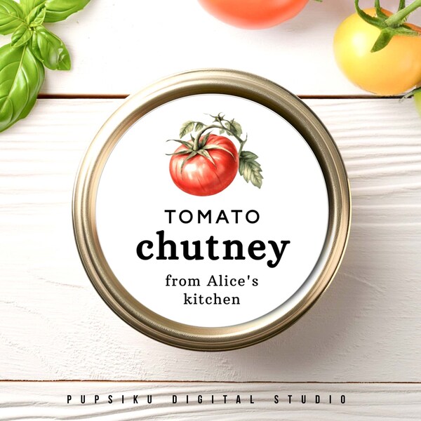 Editable Homemade Tomato Recipe Label, 2.5x3 Canning Label Template for ...