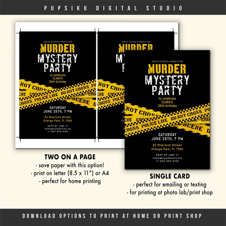 Murder Mystery Birthday Party Invitation Detective or Police - Etsy
