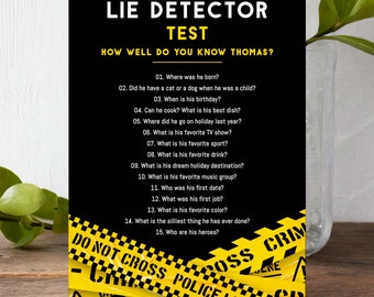 Lie Detector Game for Police Birthday Party, Detective Crime Scene Themed party, Editable 5x7&quot; Card, PRINTABLE Download Corjl Template 009B