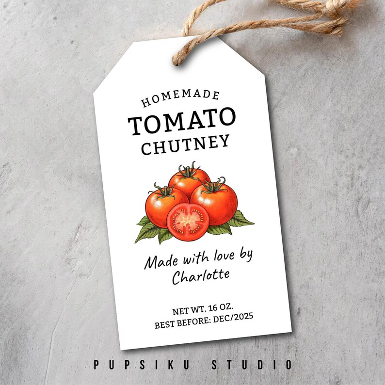 Tomato Chutney Label: Editable 2x3.5