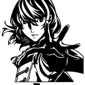 May include: Black and white illustration of a character with short, dark hair, wearing a collared shirt with buttons and a jacket. The character is looking directly at the viewer with a serious expression. The text "Akechi" is written below the character.