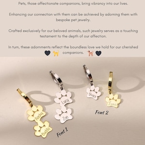 Personalized Paw Print Earrings: Sterling Silver Pet Name Earrings