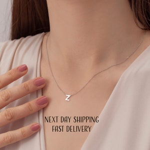 Sterling Silver Initial Necklace, Personalized Name Necklace, Letter Necklace, Dainty Necklace, Gifts for her Initial Necklace, Aesthetic