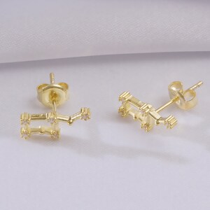 Sterling Silver Zodiac Stud Earrings: Constellation Jewelry