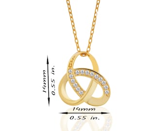 Vermeil Triquetra Necklace: Sterling Silver Trinity Knot Pendant