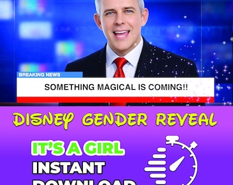 Mickey Mouse Gender Disney Reveal Video – It's a Girl Announcement (Instant Download)