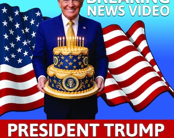 Custom Birthday Breaking News Video Featuring President Donald Trump – Personalized & Hilarious!