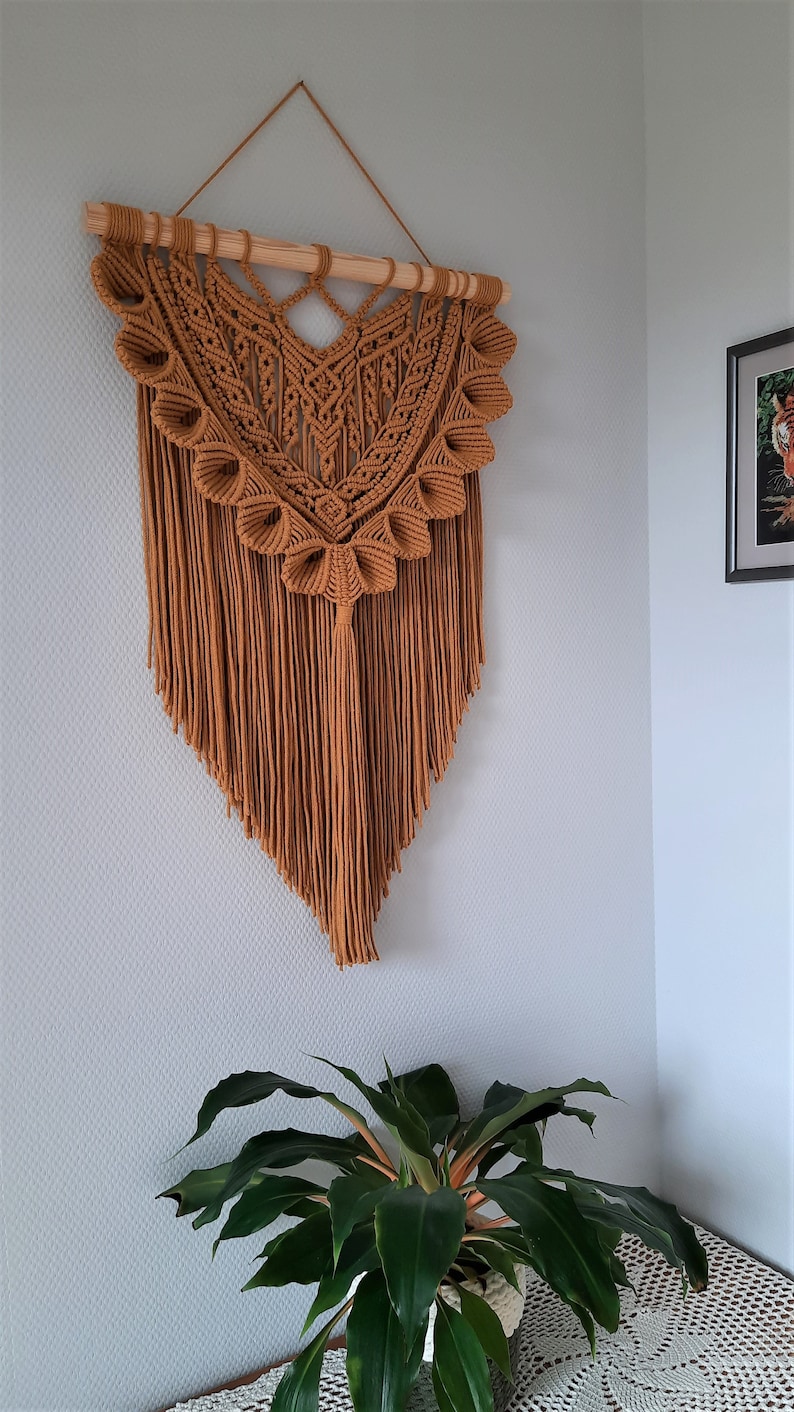 Mustard Macrame Wall Hanging Wall Decoration Wall Tapestry Etsy