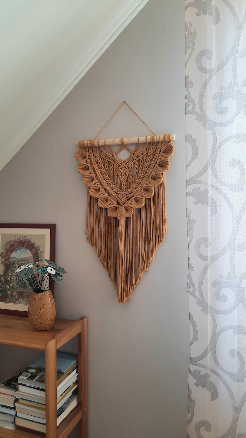 Mustard Macrame Wall Hanging Wall Decoration Wall Tapestry Etsy