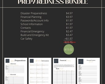 Family Disaster Emergency Preparedness Plan Bundle. PDF Digital Download. Safety. Family Planning. Emergency Preparedness