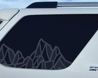 Autocollants de lunette arrière de montagne modernes (des deux côtés)