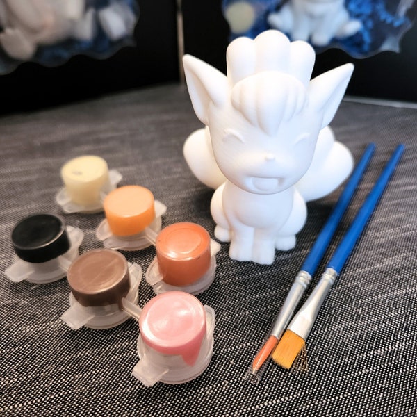 DIY Pokemon Painting Kit, Choose Your Pokemon, Chibi 3D Model + Paints + Brushes + Gift Box