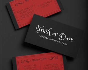 160 Kinky Truth or Dare, adult-themed couple card game, Dirty edition in PDF or PNG file
