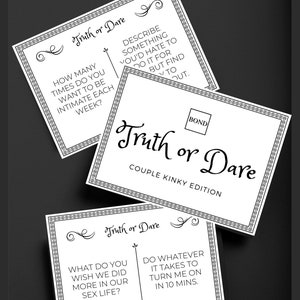 160 Kinky Truth or Dare, adult-themed couple card game, Dirty edition in PDF or PNG file