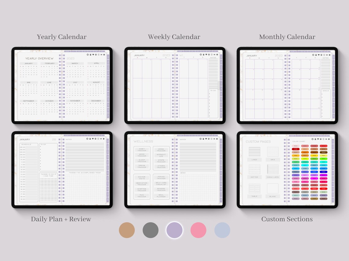 Sunsat Digital Planner 2023 Everyday Life Planner Goodnotes Etsy