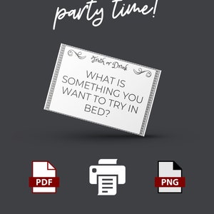72 Cards of Truth or Drink Printable Card Game, Adult-themed Party Card ...