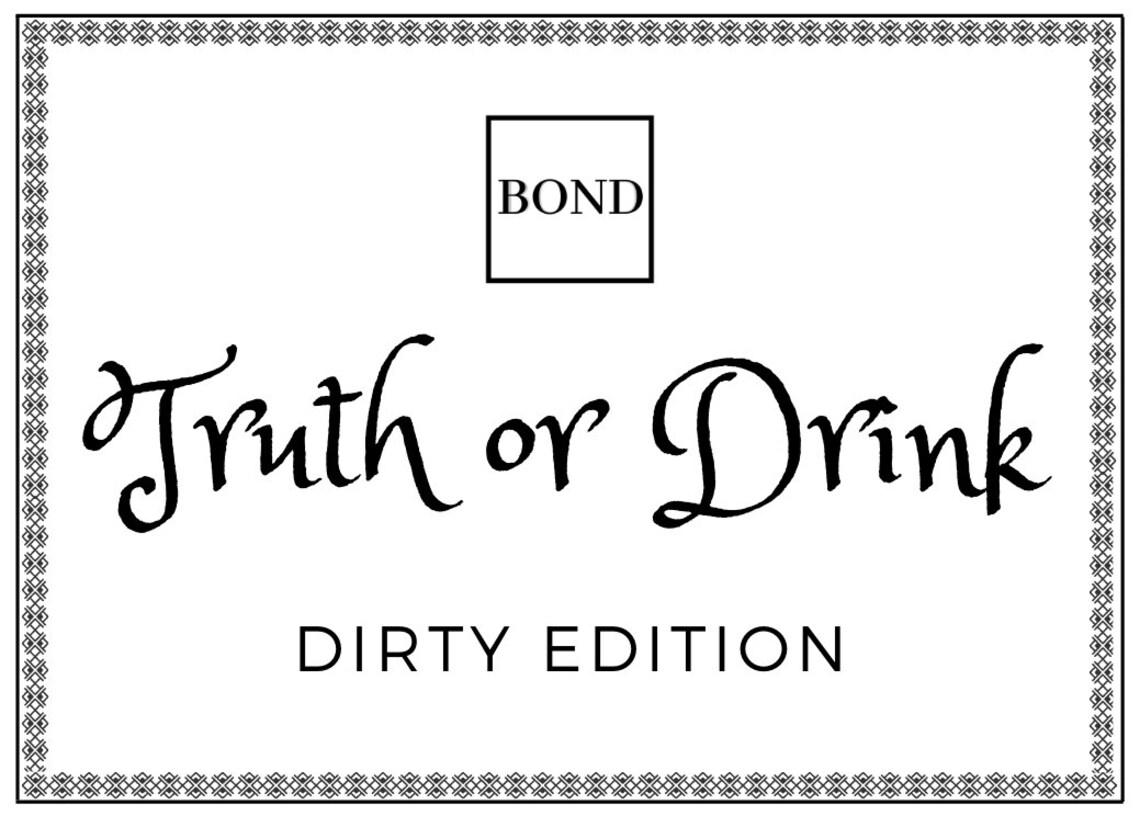 72 Cards of Truth or Drink Printable Card Game, Adult-themed Party Card ...