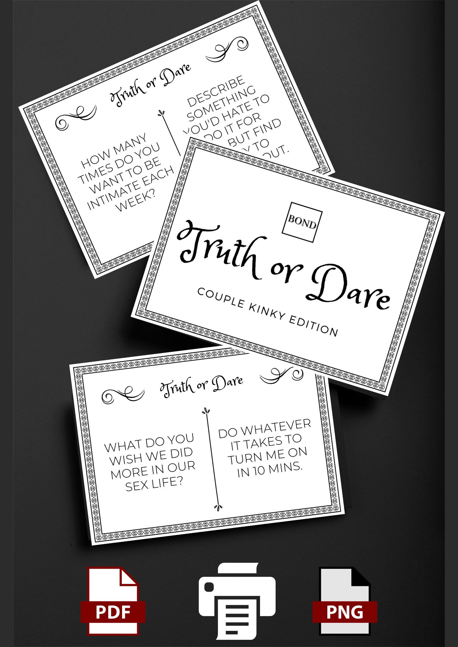 160 Kinky Truth or Dare Adult-themed Couple Card Game Dirty pic