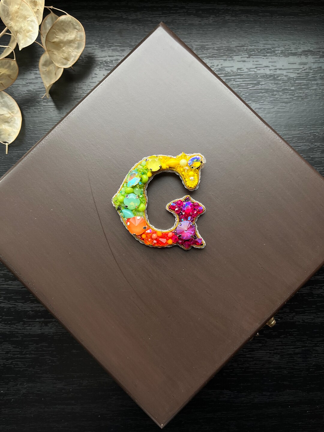 Handmade Letter Brooch,embroidered Letter G,special Design Brooch,gift ...