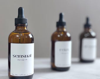 Set de aceites de masaje relajante con semillas de cáñamo y aceites esenciales para despedidas de soltera en pareja.