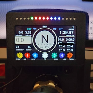 Sim Racing Dashboard with magnetic QR and height adjustment (DDU-5) - 5&#39;&#39; screen with LEDs