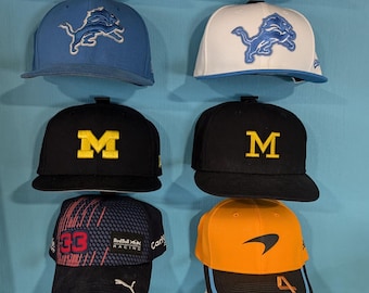 Hidden baseball hat hanger | Low Profile hat display wall hanger | Cap Rack | Gift for Dad