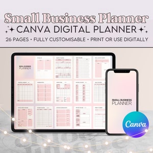 Canva Small Business Planner: Customizable Digital Tracker (PDF)