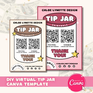 Canva Virtuelles Trinkglas QR-Code Business Template | Modernes stilvolles Spaß-druckbares kundengerechtes Geschäfts-Briefpapier | Canva Template DIY