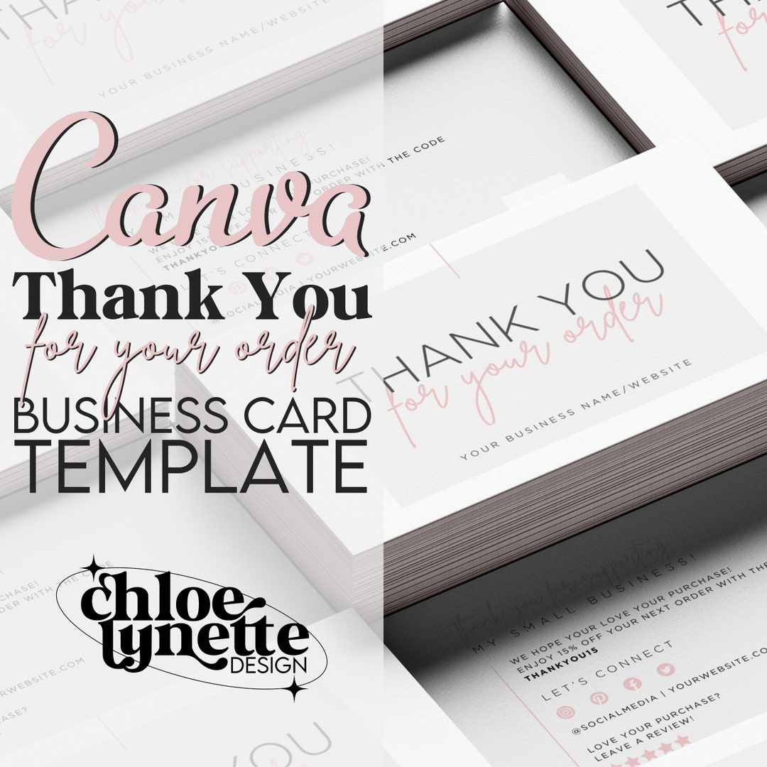 Canva Thank You for Your Order Business Card Template | Modern Stylish ...