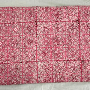 Pink Kantha Quilt Handmade Cotton Kantha Bedding Quilt Pink Hand Block Print Blanket Throw Bedcover King Size Pink Kantha Quilt Bedspread
