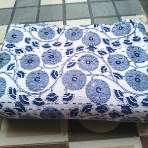 Hand Block Print Kantha Quilt: Purple Floral Indian Bedspread