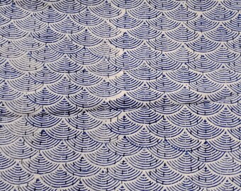Indian Blue Floral Kantha Quilt: Hand Block Print Cotton Bedspread King Size Bedding