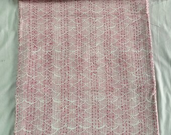 Indian Pink Kantha Quilt Bedspread : Block Print Cotton King Size Bed Cover
