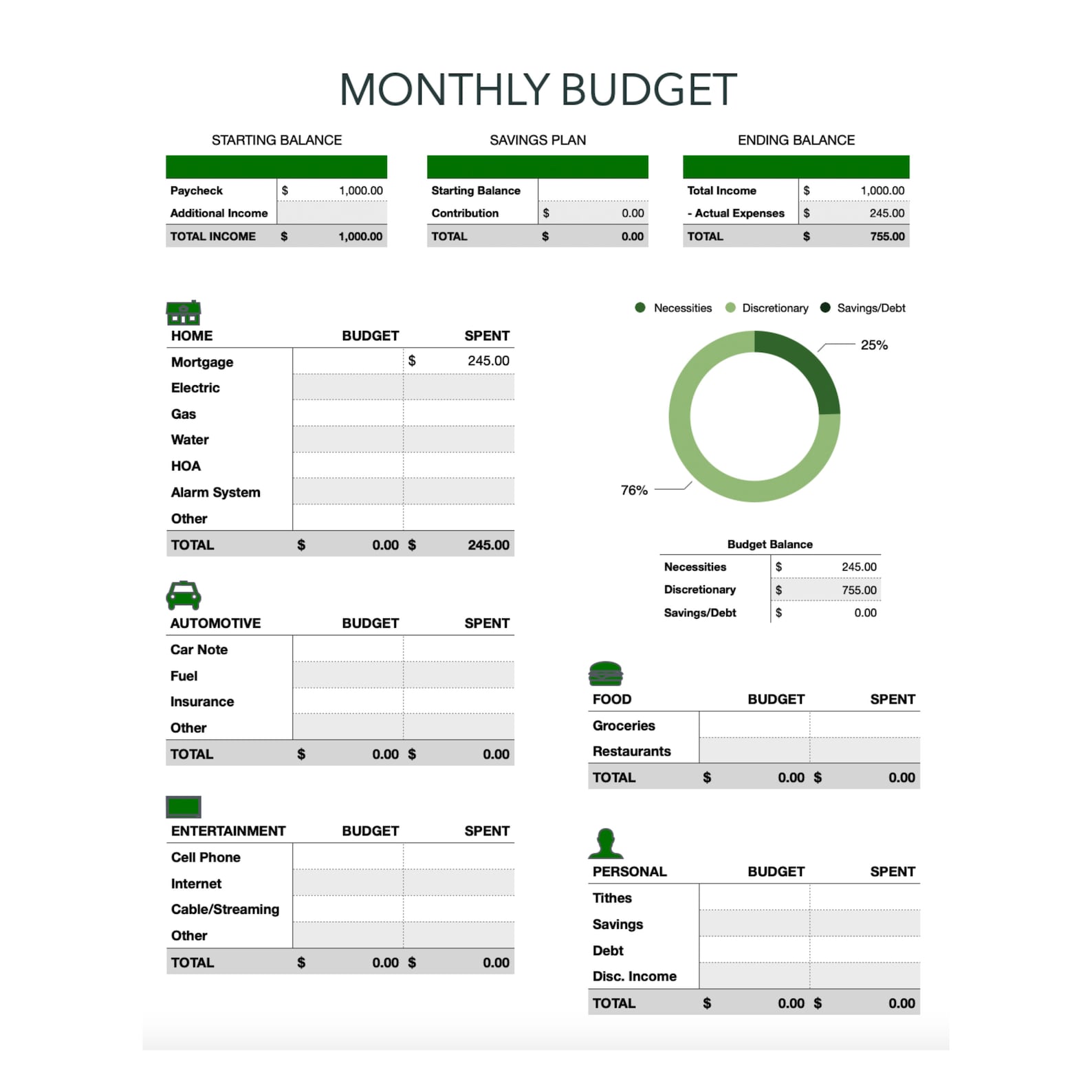Monthly Budget Template in Apple Numbers digital & Printable Monthly Monthly Budget Template in Apple Numbers digital & Printable Monthly