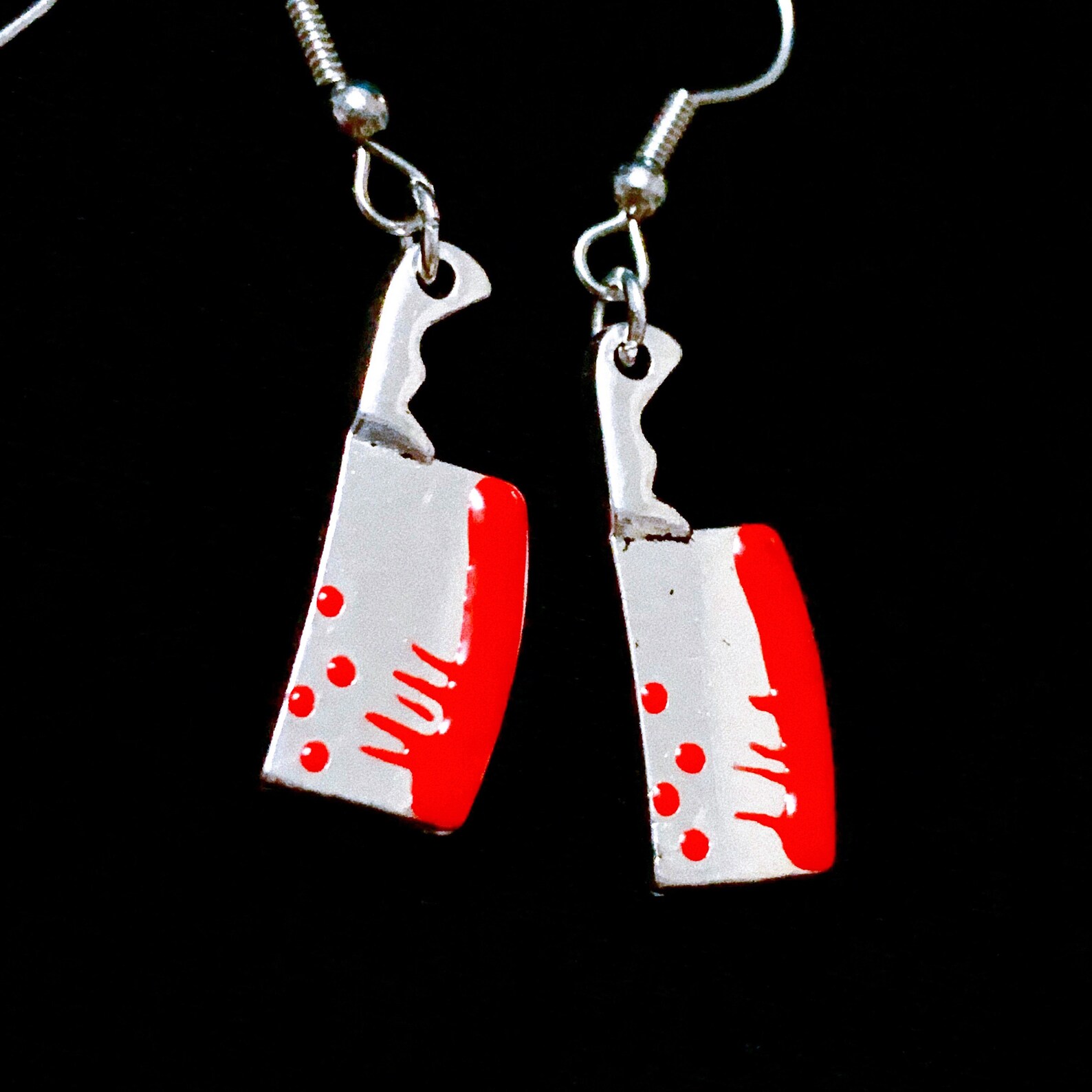 Bloody Butcher Knife Earrings / Horror / Knives / Cleaver / Etsy