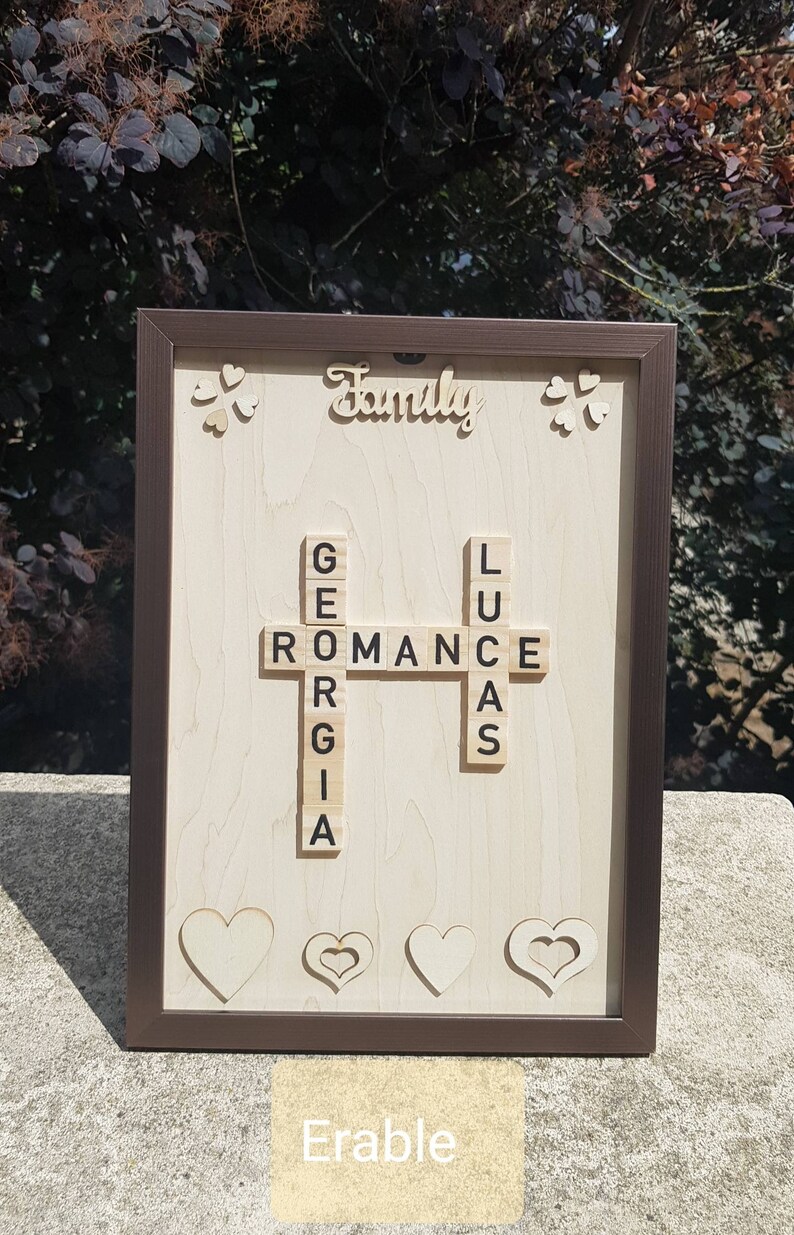 Cadre de fiançailles personnalisé Scrabble, cadeau de